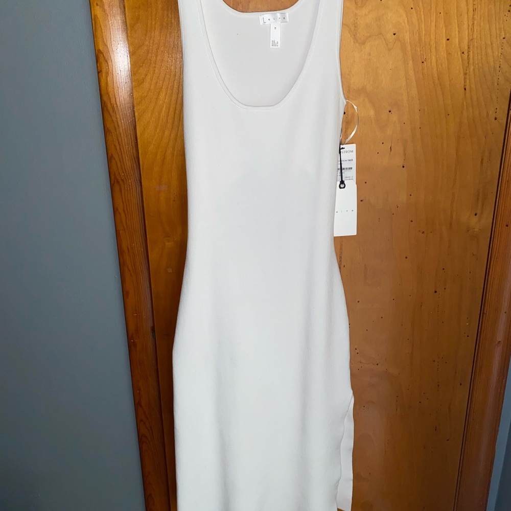 White backless dress